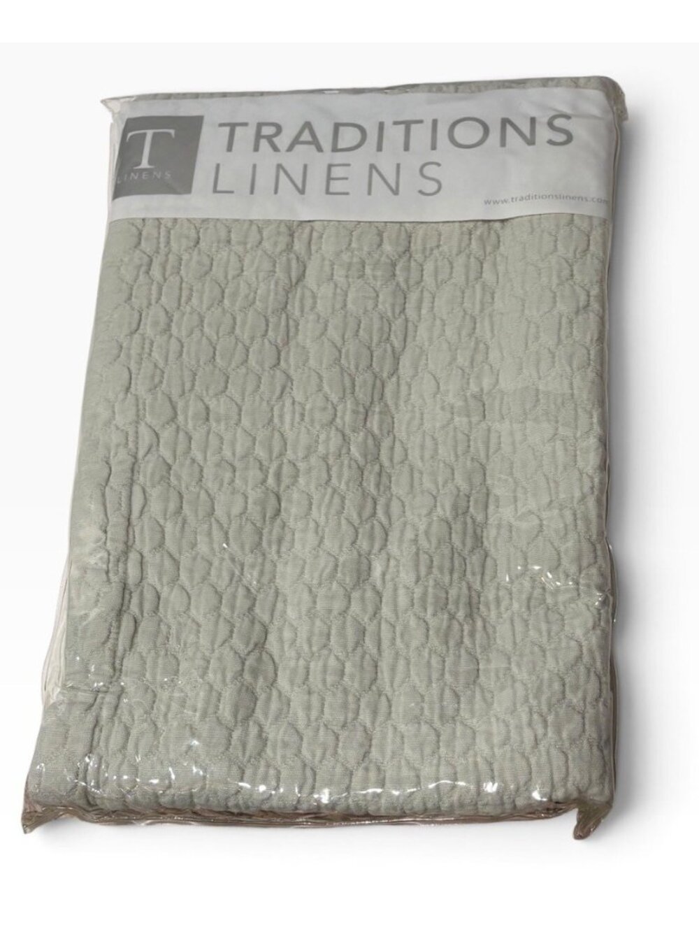 Traditions Linens Tracey Quilted Standard Pillow Sham Seaglass Green 21" x 26"